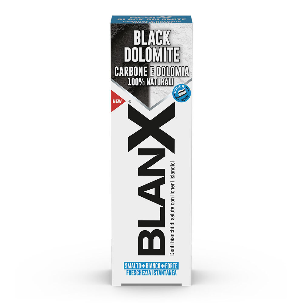 BlanX Black Dolomite Dentifricio con Carbone Attivo e Licheni Islandici 75 ml, , large