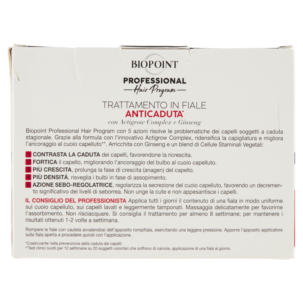 Biopoint Professional Hair Program Trattamento in Fiale Anticaduta 10 Pezzi, , large