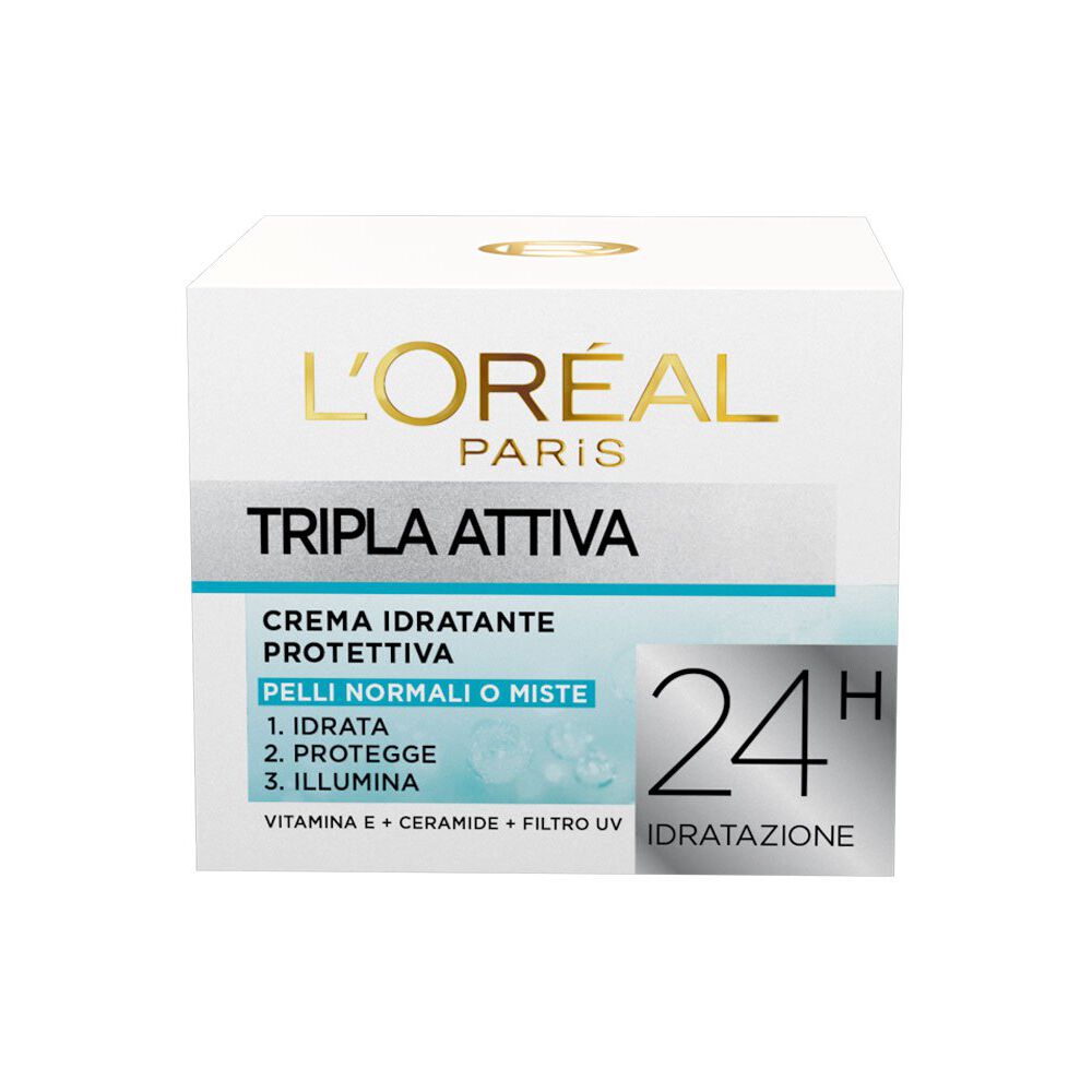 L'Or&eacute;al Paris Tripla Attiva Crema Idratante Protettiva 50 ml, , large