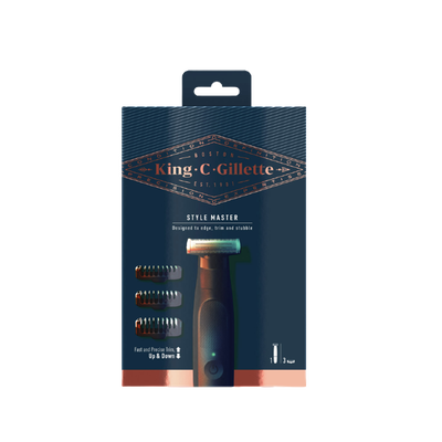 Gillette King C. Style Master Kit Regolabarba, Rasoio Elettrico Uomo + 3 Pettini