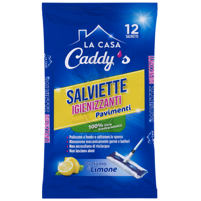 Caddy's Salviette Igienizzanti Pavimenti Limone 12 Pezzi