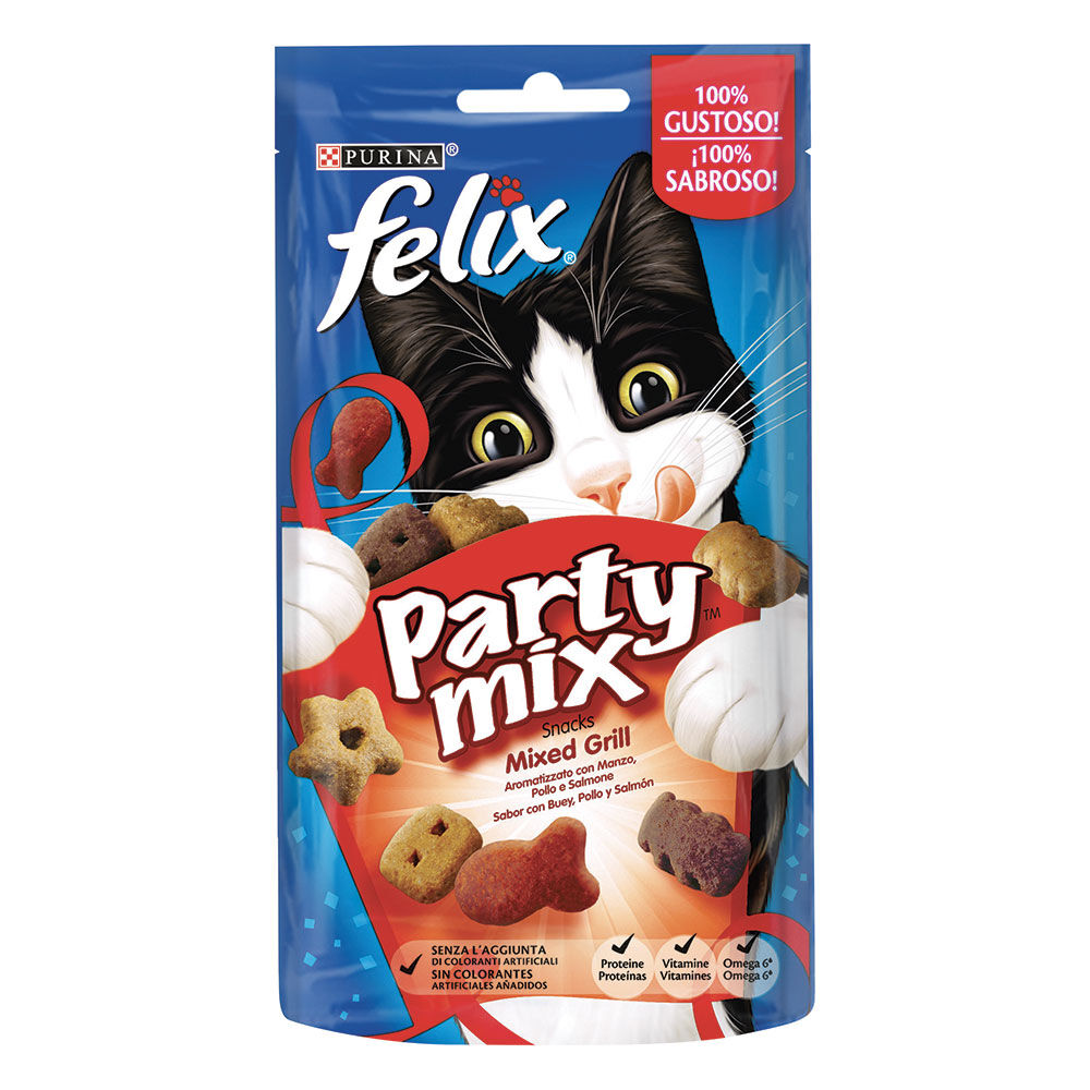 Felix Party Mix Mixed Grill con Manzo, Pollo e Salmone 60 g, , large