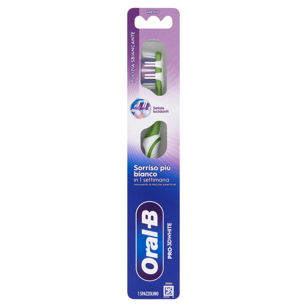 Oral-B Spazzolino Manuale 3D White Charcoal Medium, , large