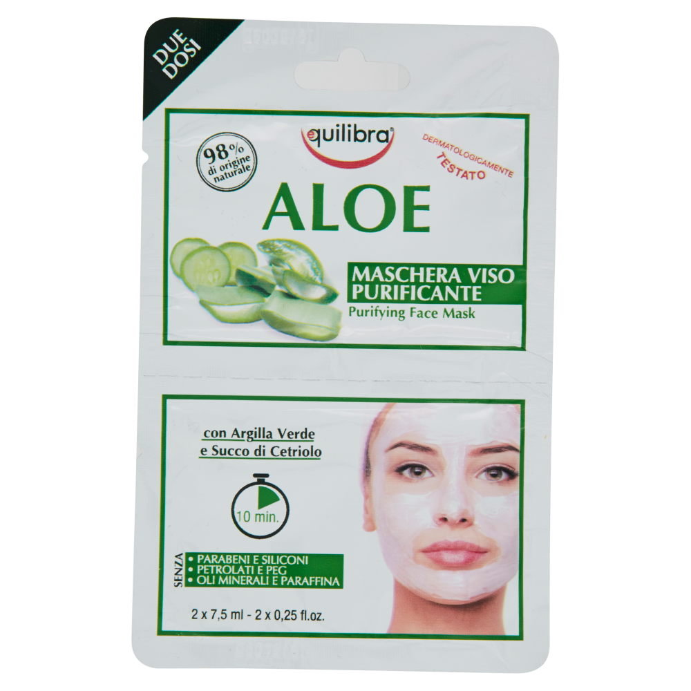 Equilibra Aloe Maschera Viso Purificante 2 x 7,5 ml, , large