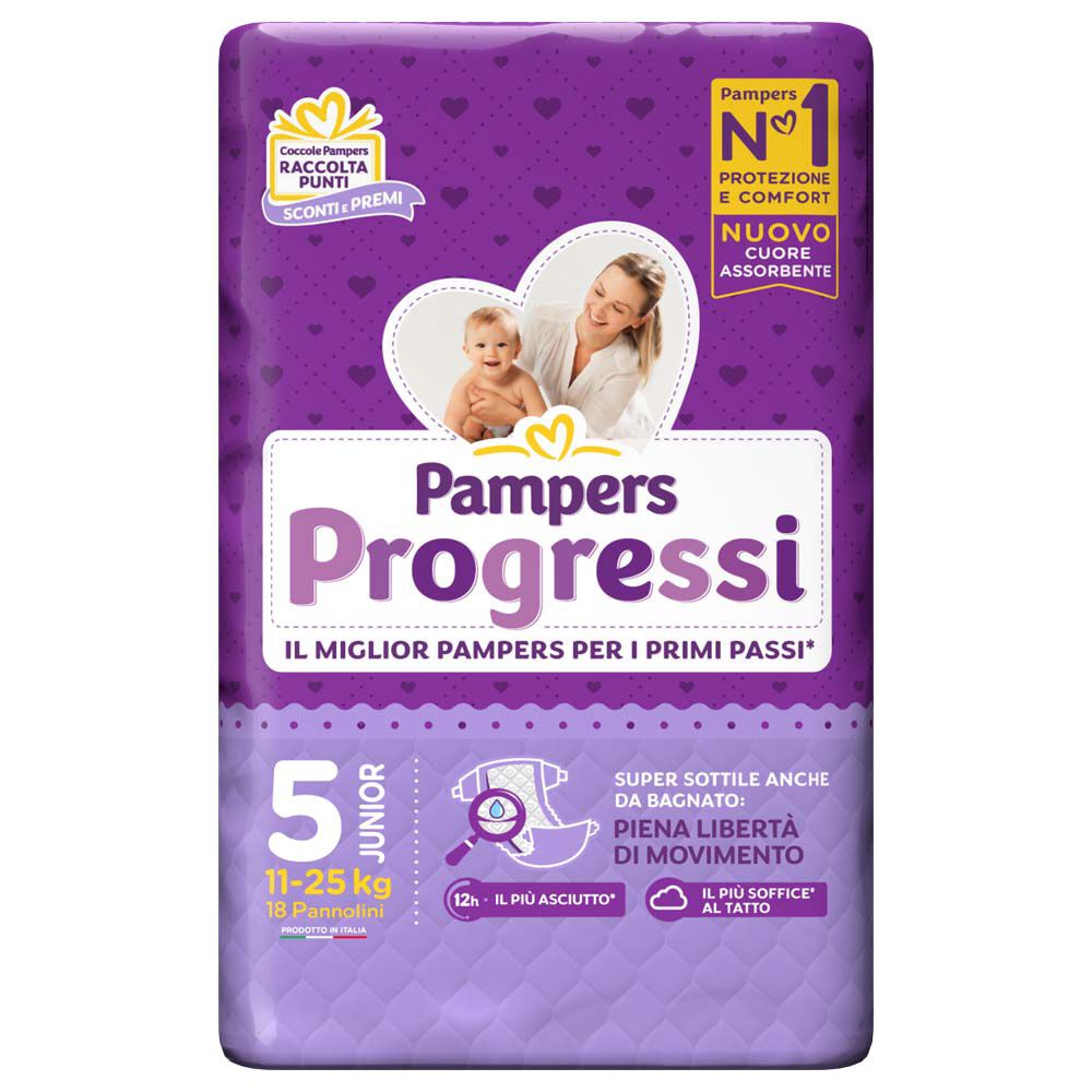 Pampers Progressi Junior (11-25 Kg) 18 Pannolini, , large