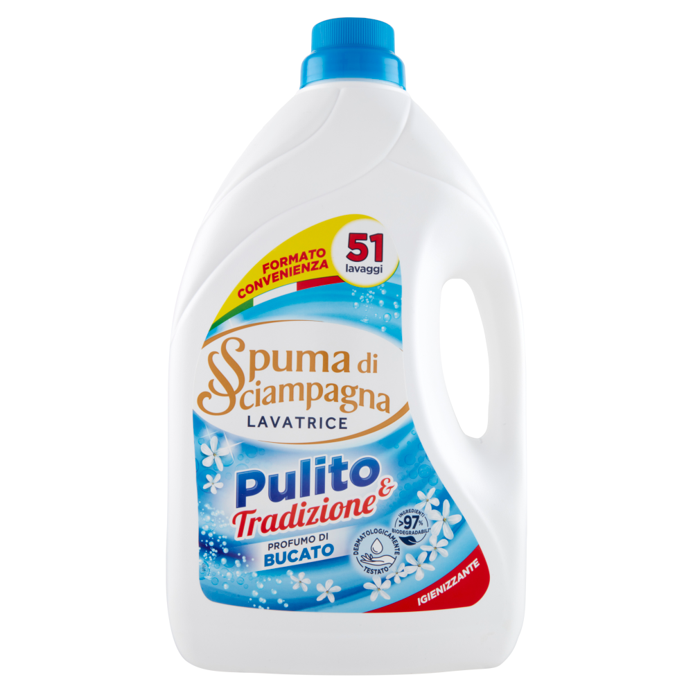 Spuma di Sciampagna Pulito & Tradizione Profumo di Bucato Igienizzante 51 Lavaggi - -