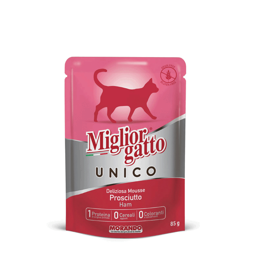 Migliorgatto Unico Deliziosa Mousse Prosciutto 85 g, , large