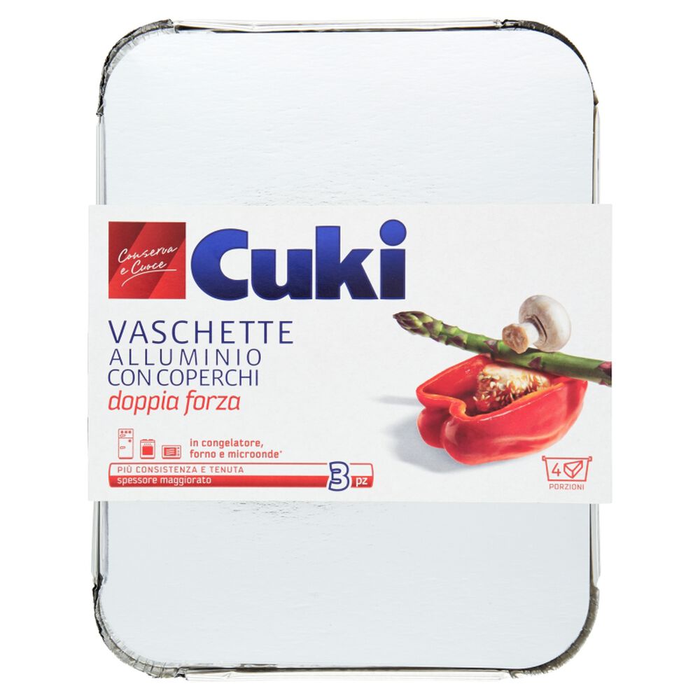 Cuki Vaschetta in Alluminio con Coperchio 3 Pezzi, , large