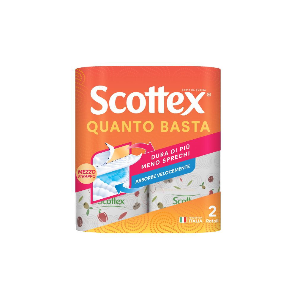 Scottex QuantoBasta Carta da Cucina Confezione da 2 Rotoli, , large
