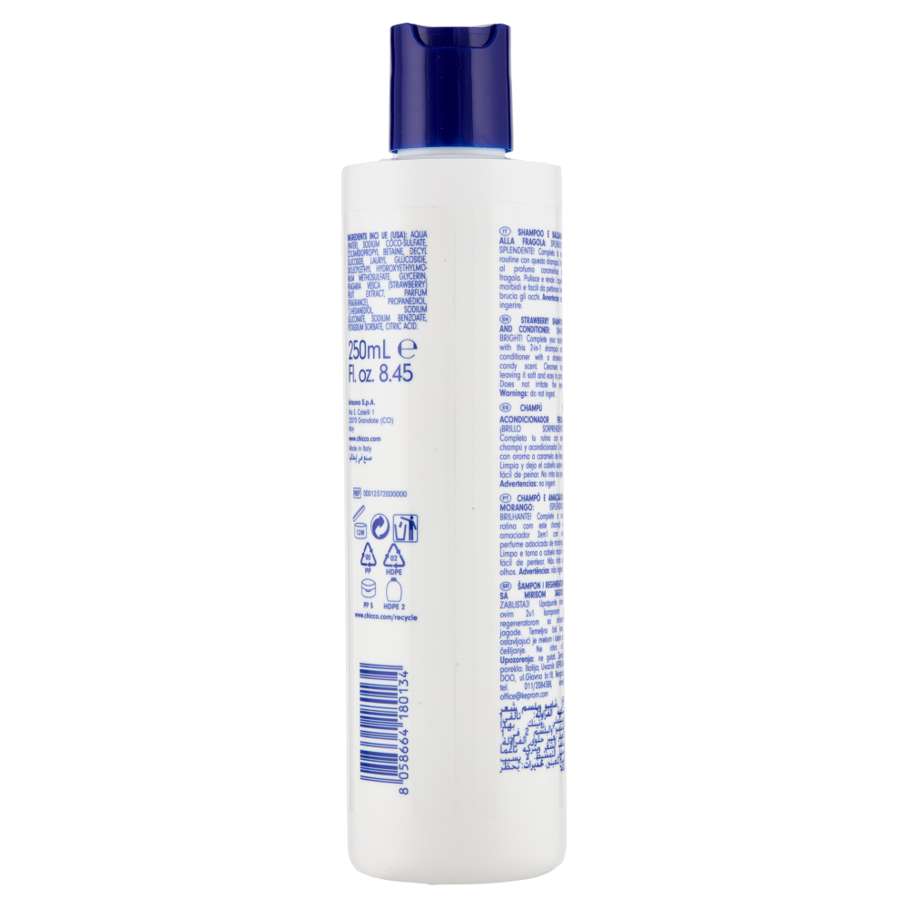 Chicco Pop Comby Shampoo & Balsamo Capelli Facili da Pettinare Strawberry Candy 250 ml, , large