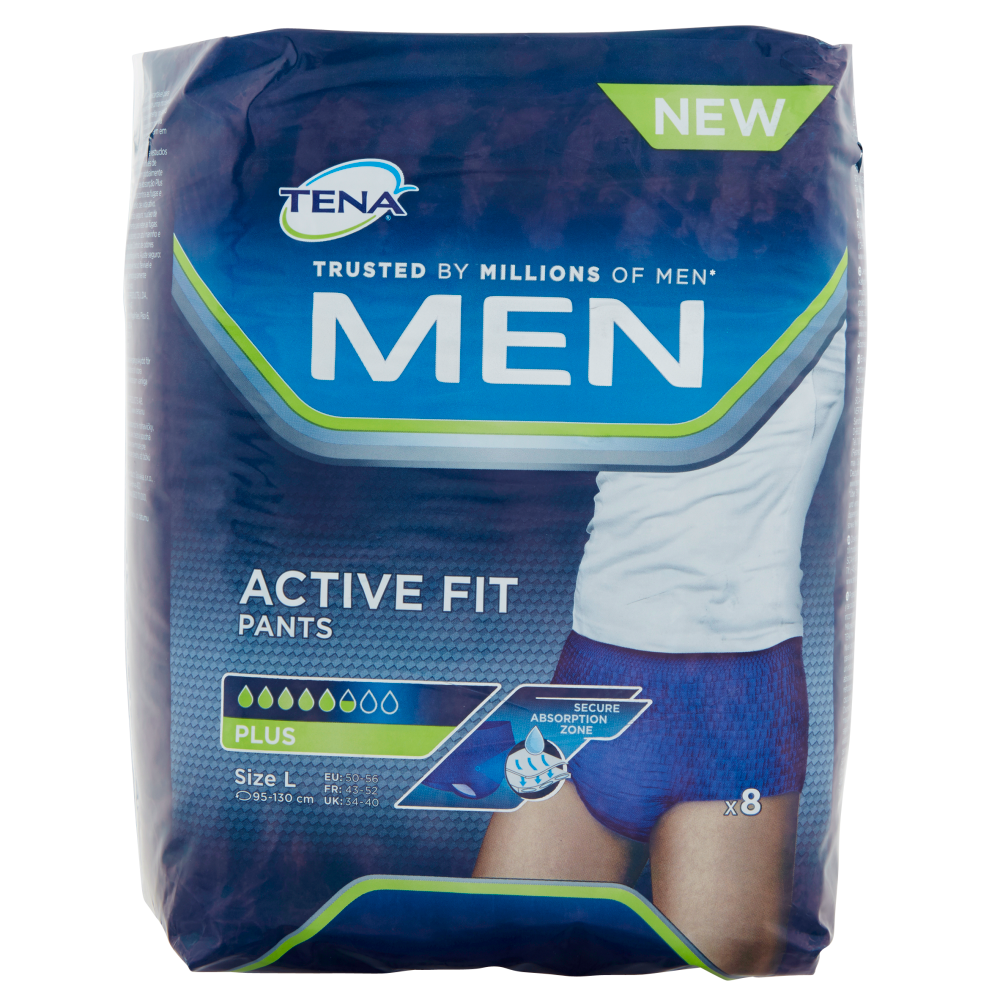 Tena Men Active Fit Pants Plus L 8 Pezzi, , large