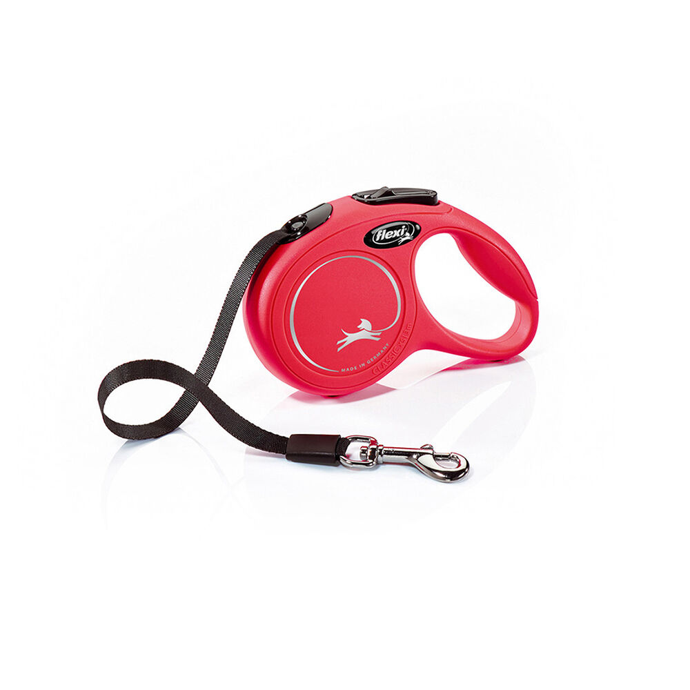 Flexi Guinzaglio New Classic Mini 3 mt Corda Rosso, , large