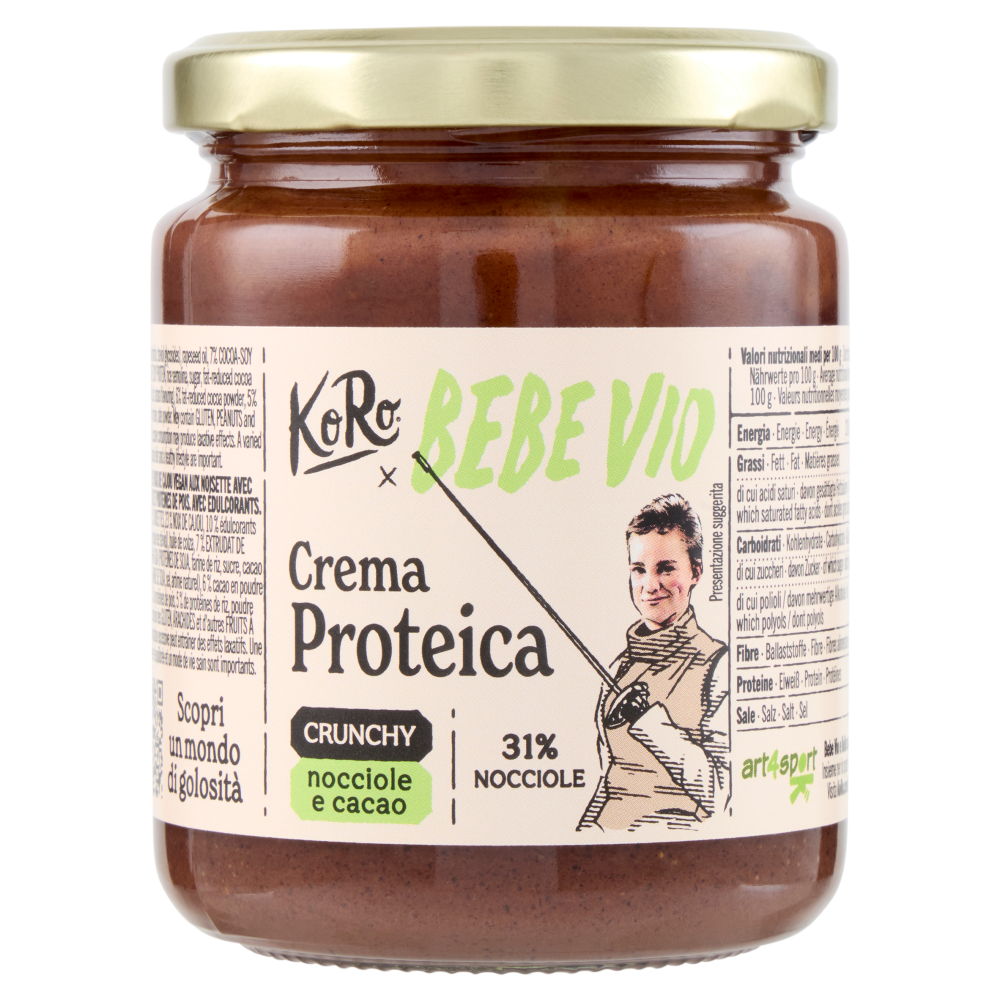 KoRo x Bebe Vio Crema Proteica Crunchy Nocciole e Cacao 200 g - -