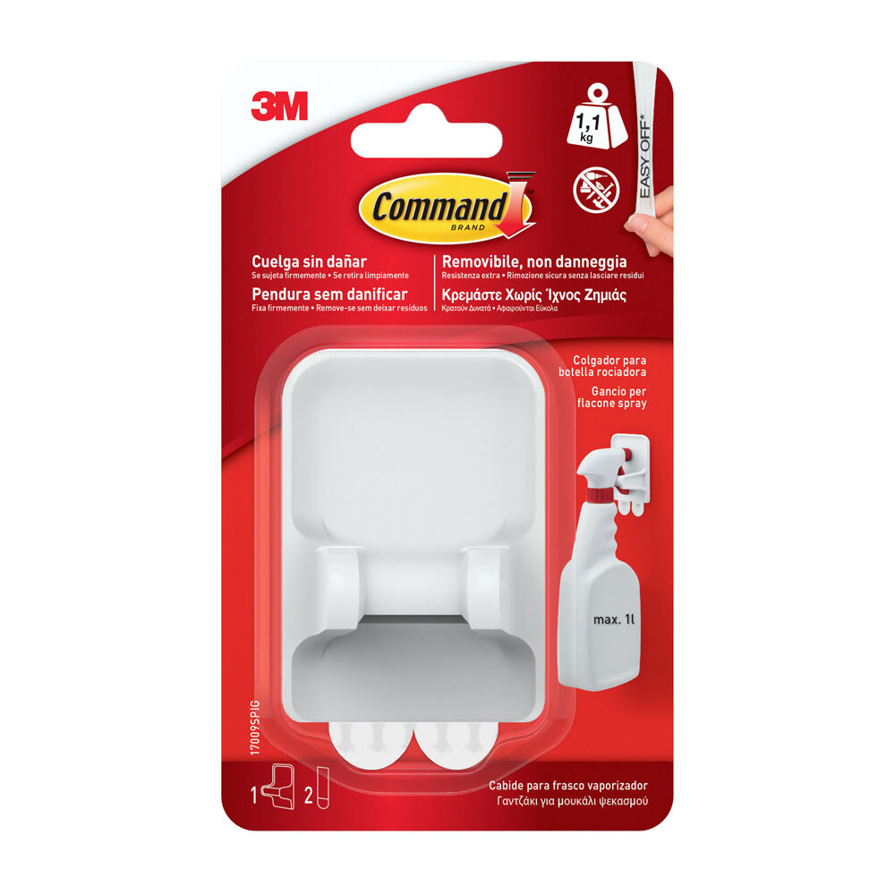 Command™ Gancio Adesivo da Parete per Flacone Spray Colore Bianco, , large