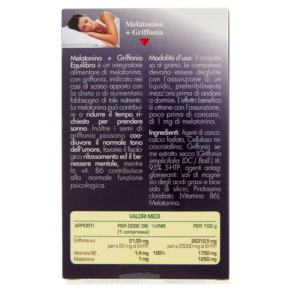 Equilibra Melatonina + Griffonia 60 Compresse, , large