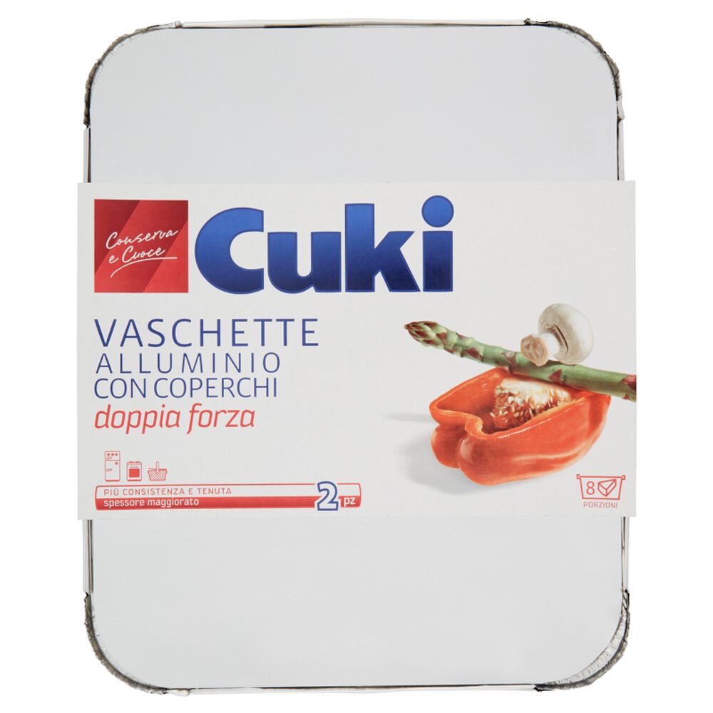 Cuki Vaschette in Alluminio con Coperchio 2 Pezzi, , large