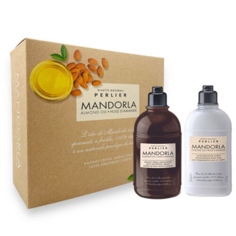 Perlier Cofanetto Bagno Crema e Crema Corpo Mandorla - -