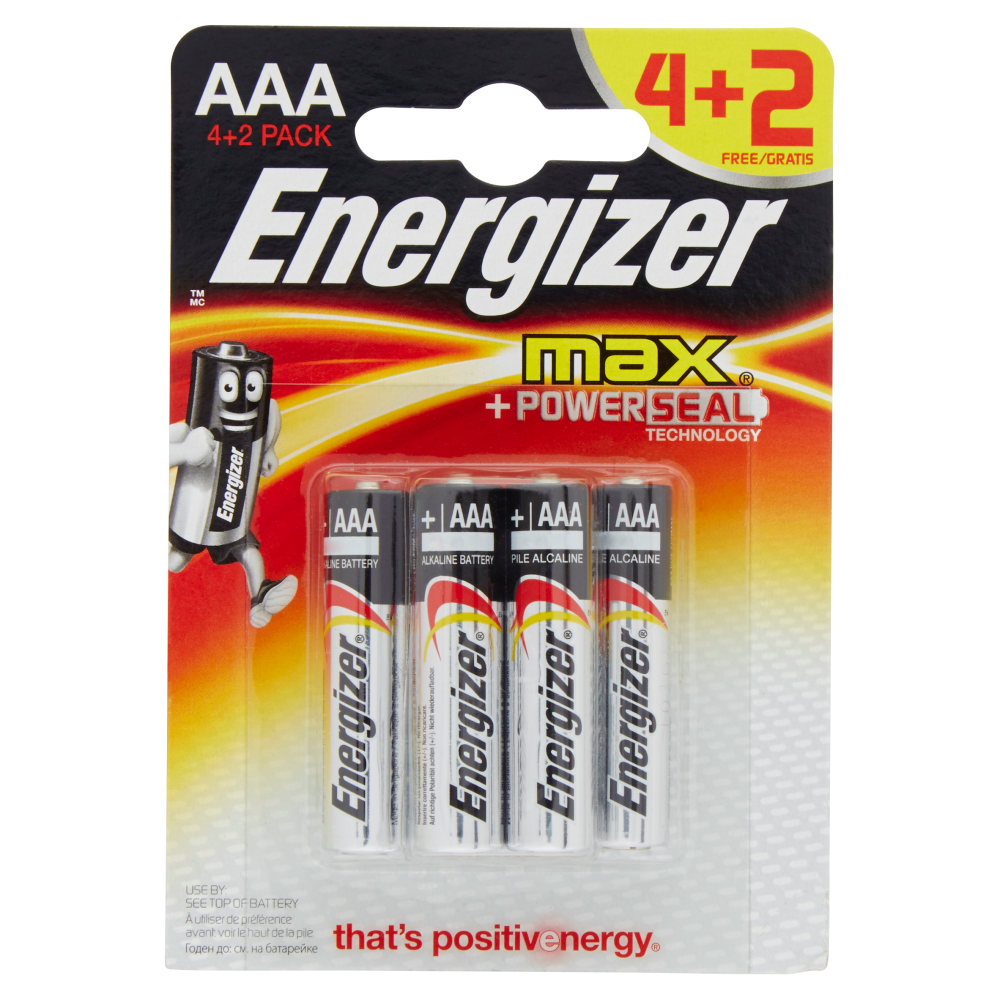 Energizer max AAA Mini Stilo 4 2 Batterie, , large image number null