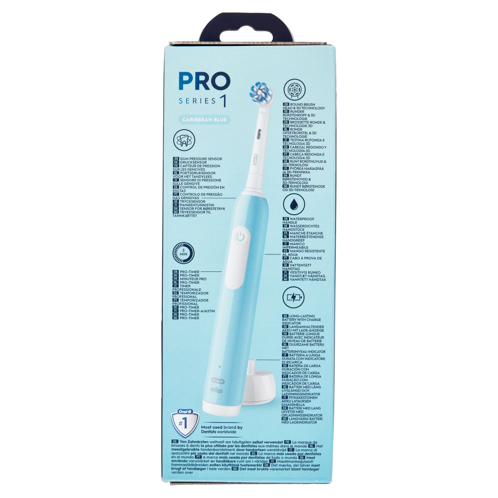 Oral-B Spazzolino Elettrico Denti Ricaricabile Pro Series 1 Caribbean Blue, , large