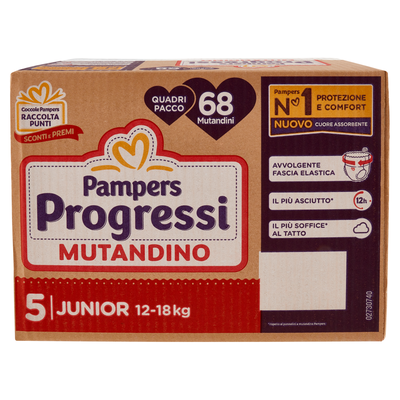 Pampers Progressi Mutandino Junior Quadripacco 68 Pannolini 