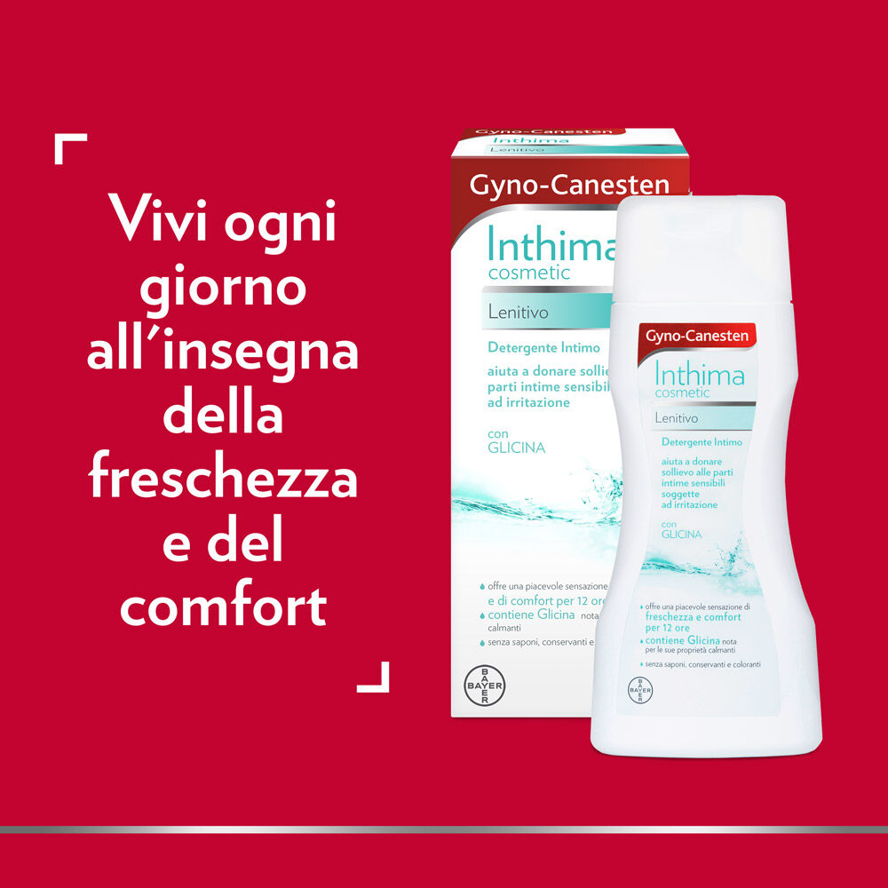 Gyno-Canesten Inthima Detergente Intimo Lenitivo con Glicina Flacone 200ml, , large