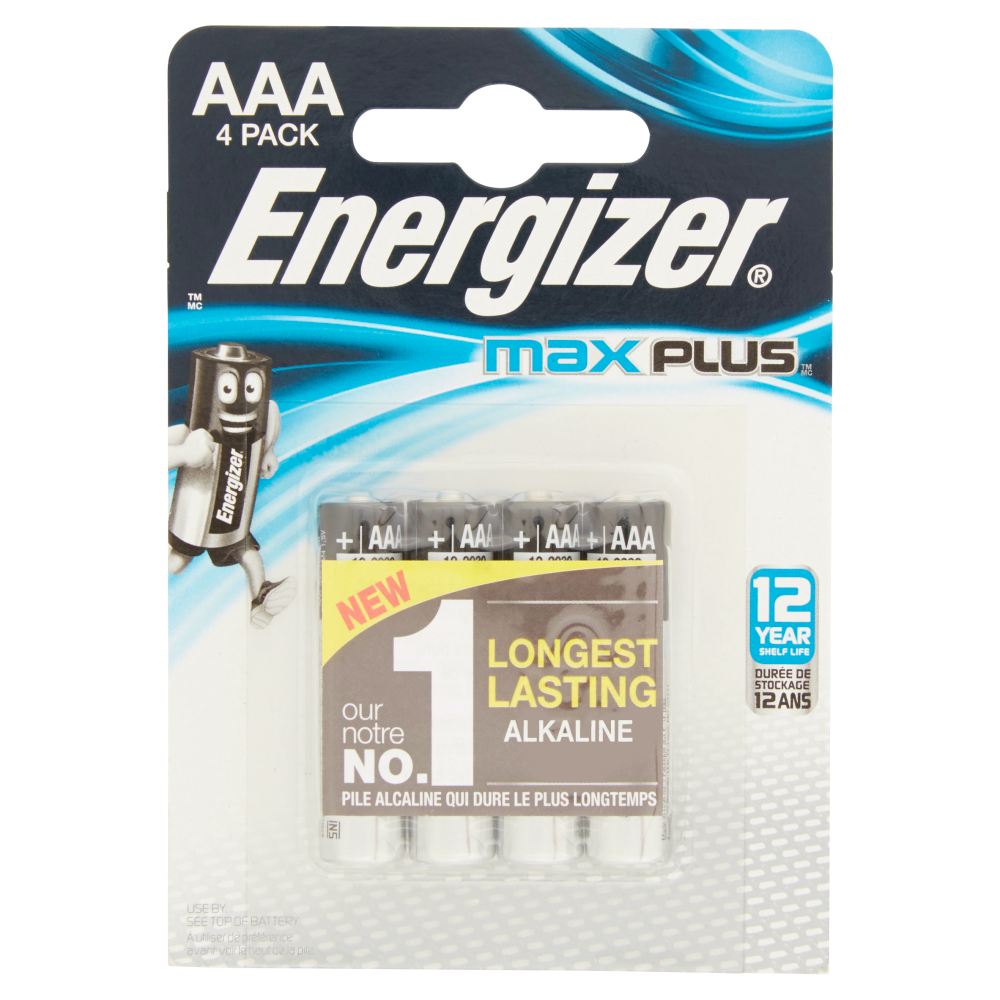 Energizer Max Plus AAA 4 Batterie Mini Stilo, , large