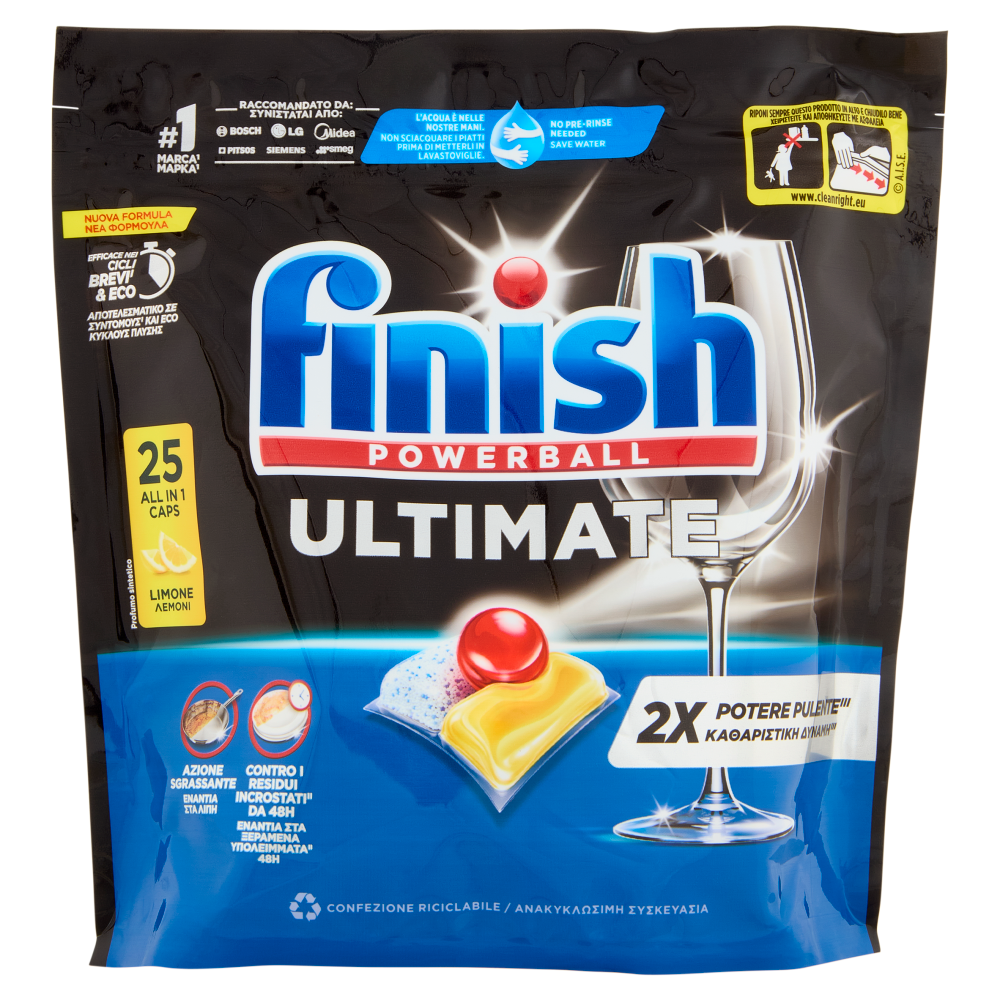 Finish Ultimate Limone Pastiglie Lavastoviglie 25 Lavaggi - -