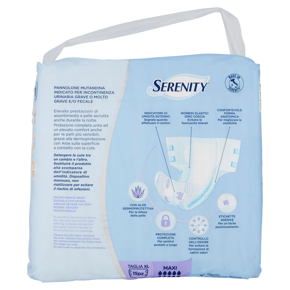 Serenity Classic Pannolone Mutandina Maxi Taglia XL 15 Pezzi, , large