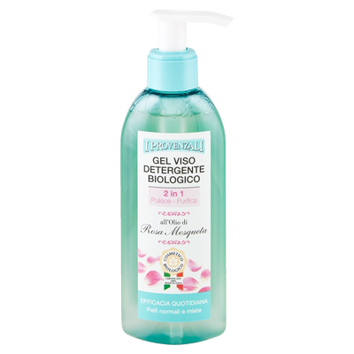 I Provenzali Gel Viso Detergente Biologico 2in1 all'Olio di Rosa Mosqueta 150 ml