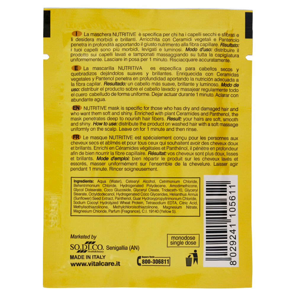 Vitalcare Professional Nutritive Maschera Capelli 25 ml, , large