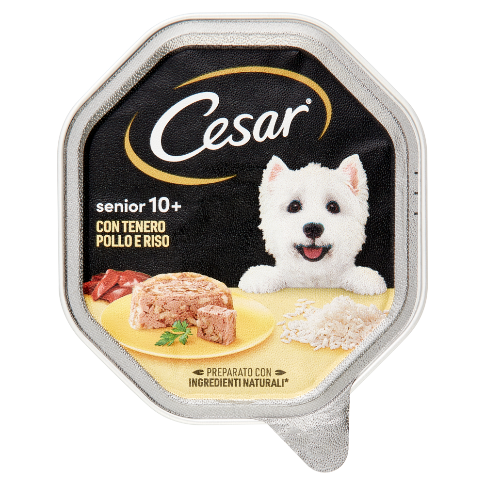 Cesar Dog Senior Tenero Pollo e Riso in Gelatina 10+ 150 gr, , large