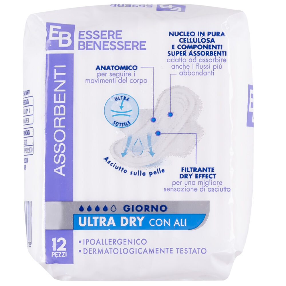 Essere Benessere Ultra Dry con Ali 12 Assorbenti, , large