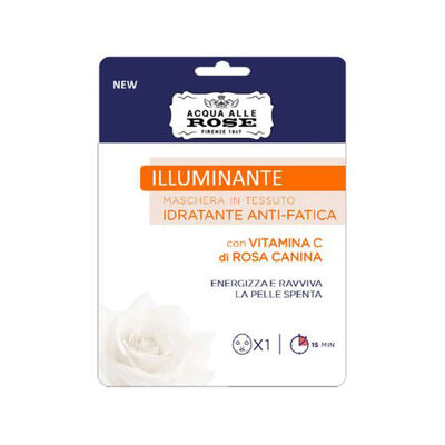 Acqua alle Rose Illuminante Maschera in Tessuto Idratante Anti-Fatica 1 Pezzo