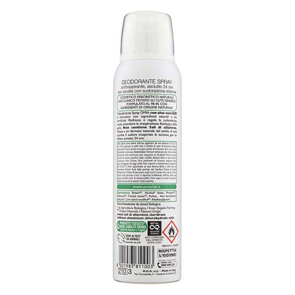 Omia Ecobiologico Deodorante Spray Aloe 150ml, , large