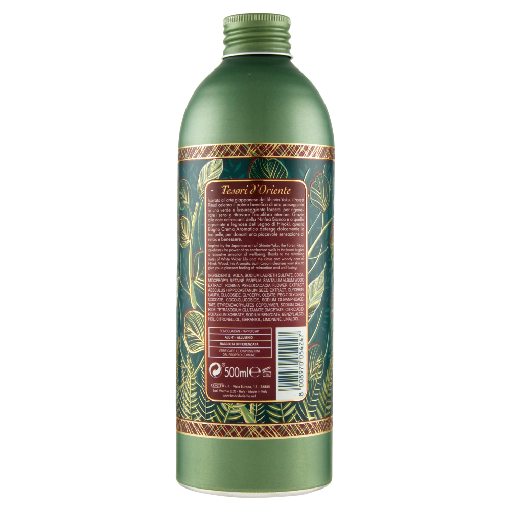 Tesori d'Oriente Forest Ritual Bagno Crema Aromatico Ninfea Bianca e Legno di Hinoki 500 ml, , large