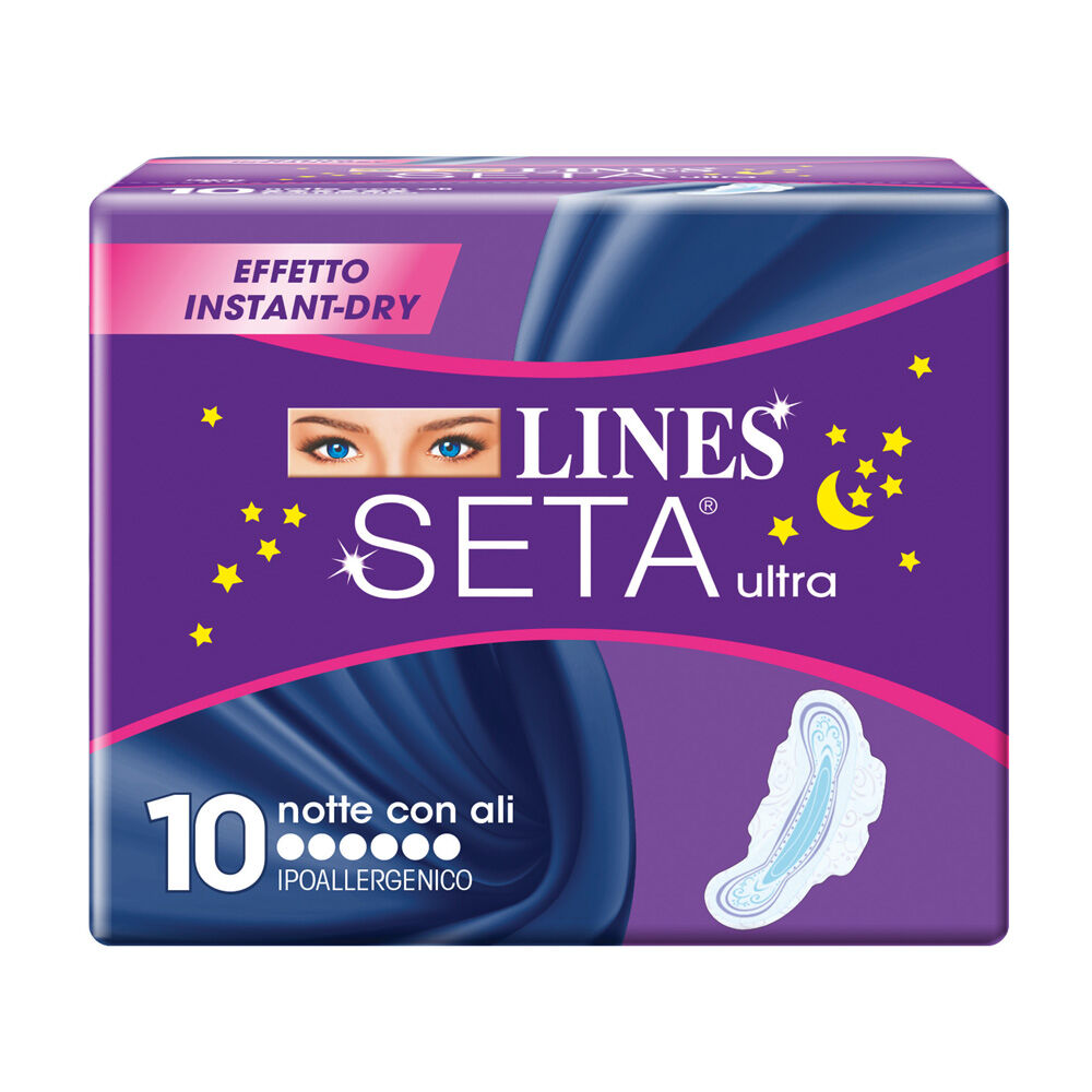 Lines Seta Ultra Notte 10 Assorbenti, , large