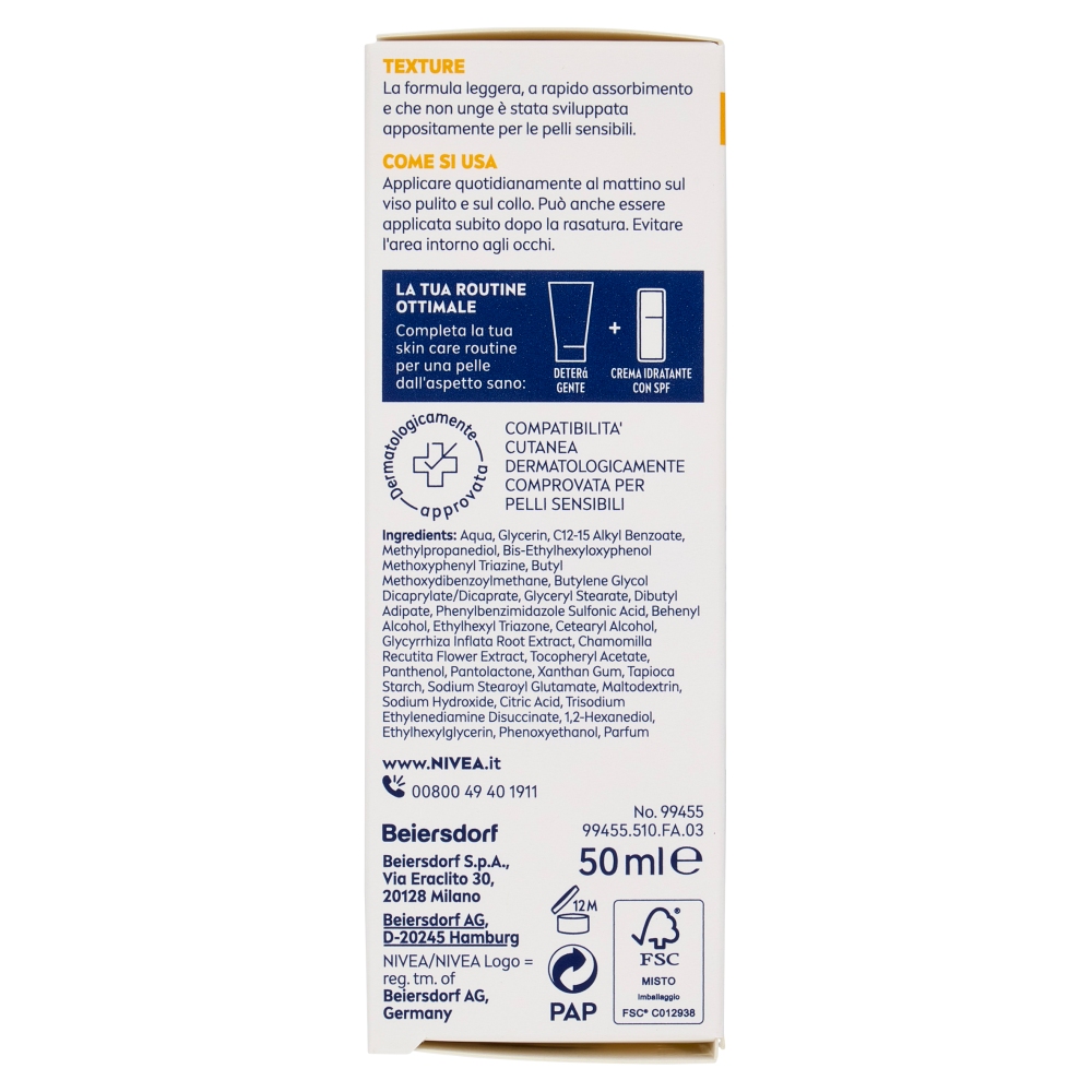Nivea Men Sensitive Crema Idratante Protezione Quotidiana SPF 30 50 ml, , large