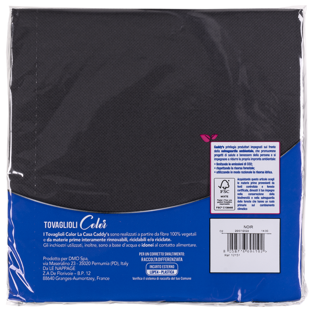 Caddy's Tovaglioli 38x38 Nero 30 Pezzi, , large