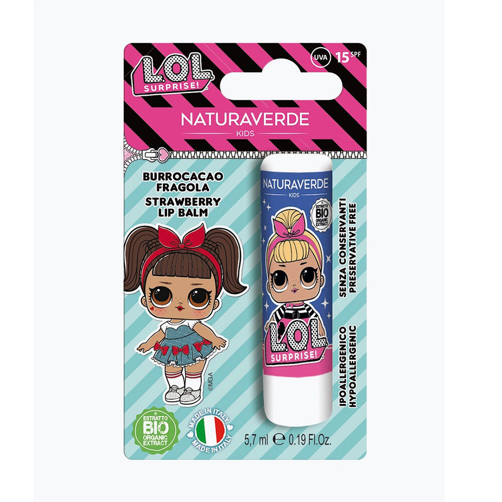 Naturaverde Kids Lol Surprise Balsamo Labbra Fragola SPF15, , large