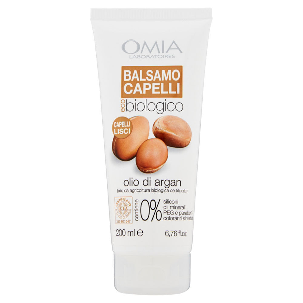 Omia Ecobiologico Capelli Olio di Argan Balsamo 180 ml, , large