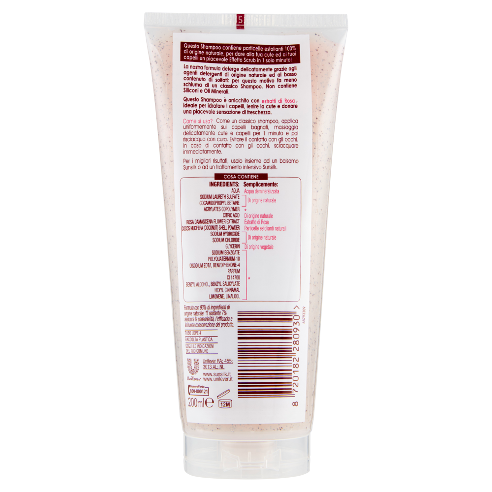 Sunsilk Ricarica Naturale 1 Minute Scrub! Shampoo Detox per Cute Sensibile 200 ml, , large