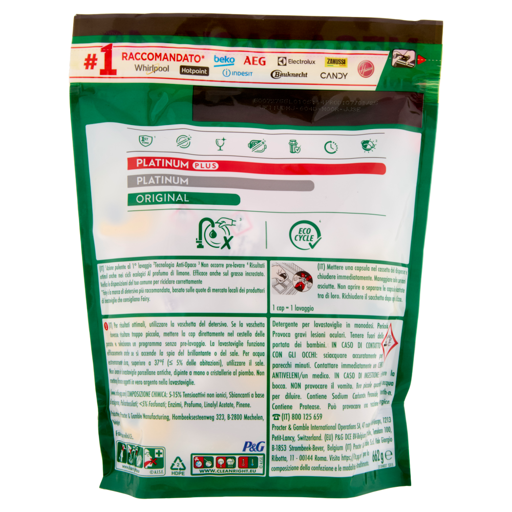 Fairy Original Tutto in Uno Lavastoviglie al Limone 49 Capsule, , large