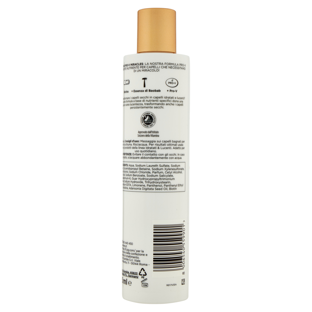 Pantene Pro-V Miracles Idratati & Lucenti Shampoo Dissetante 225 ml, , large