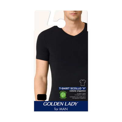 Golden Lady T-Shirt Scollo V Nero Taglia 5-L
