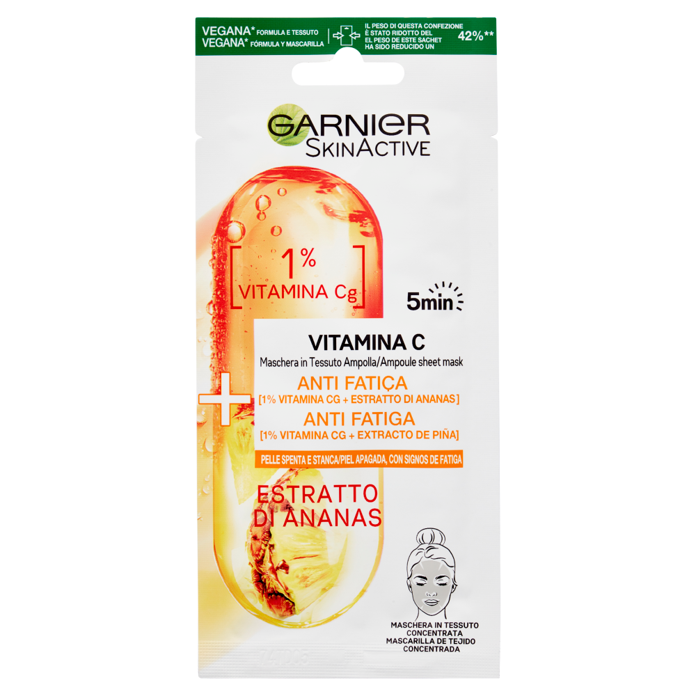 Garnier Maschera in Tessuto Ampolla Vitamina C Anti-Fatica Illuminante - -