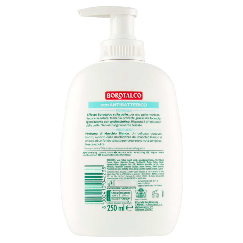 Borotalco Antibatterico Sapone Liquido 250 ml, , large