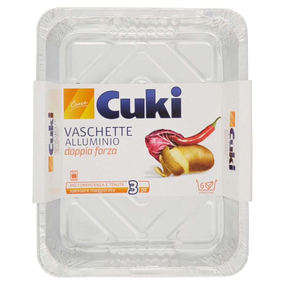 Cuki Vaschette in Alluminio per Arrosto 3 Pezzi, , large