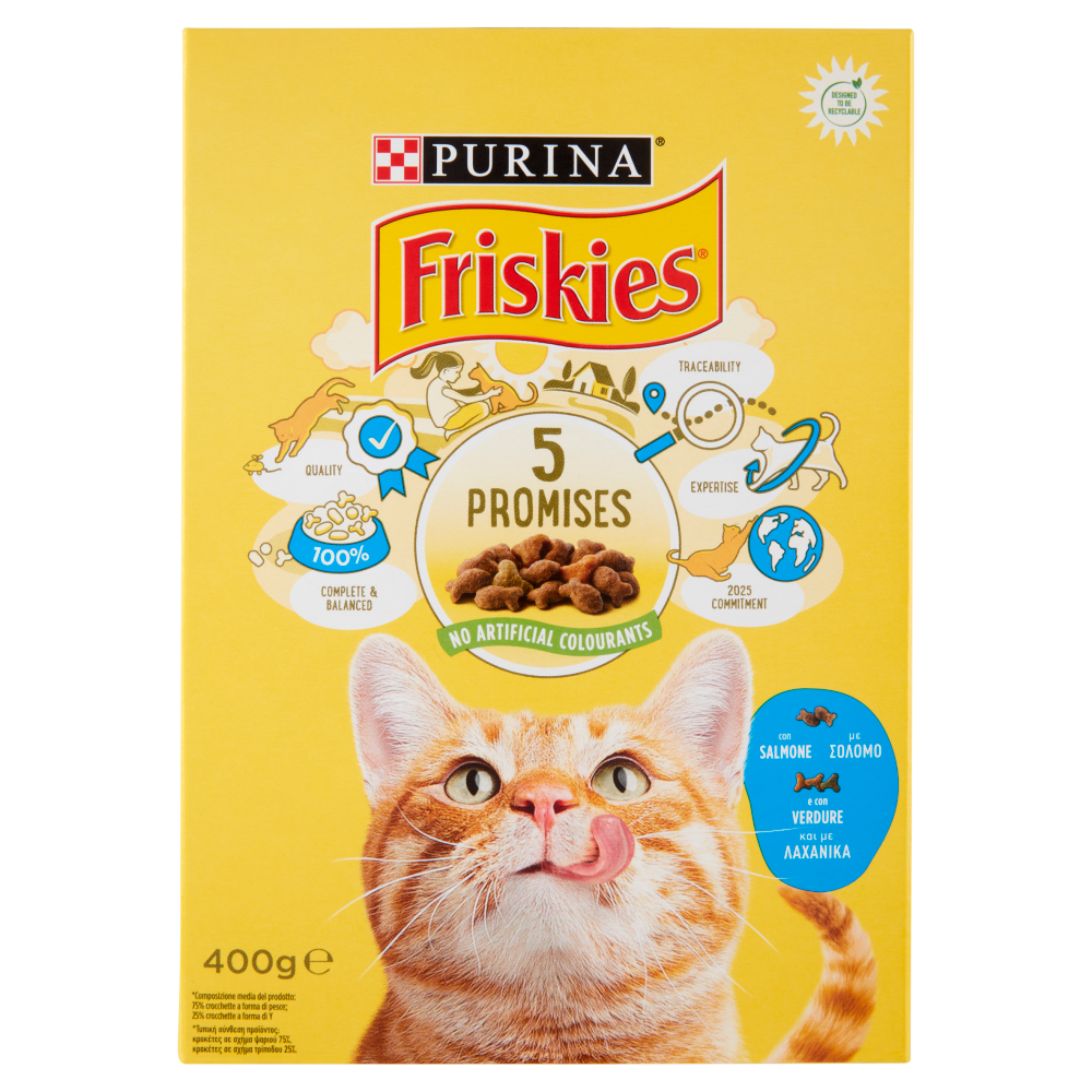 Friskies Gatto Adult Con Salmone e con Verdure 400 gr - -