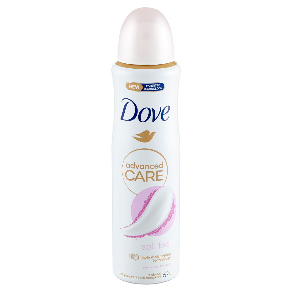DOVE Advanced Care Soft Feel Peony & Amber Scent - Deodorante Spray 150 Ml - Immagine 4