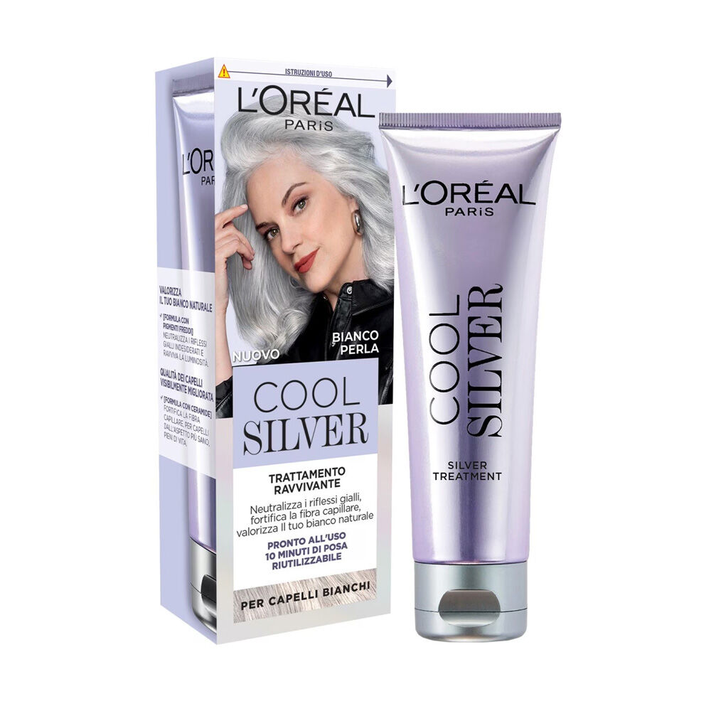 L'Or&eacute;al Paris Cool Silver Bianco Perla Trattamento Ravvivante per Capelli Bianchi 114 ml, , large